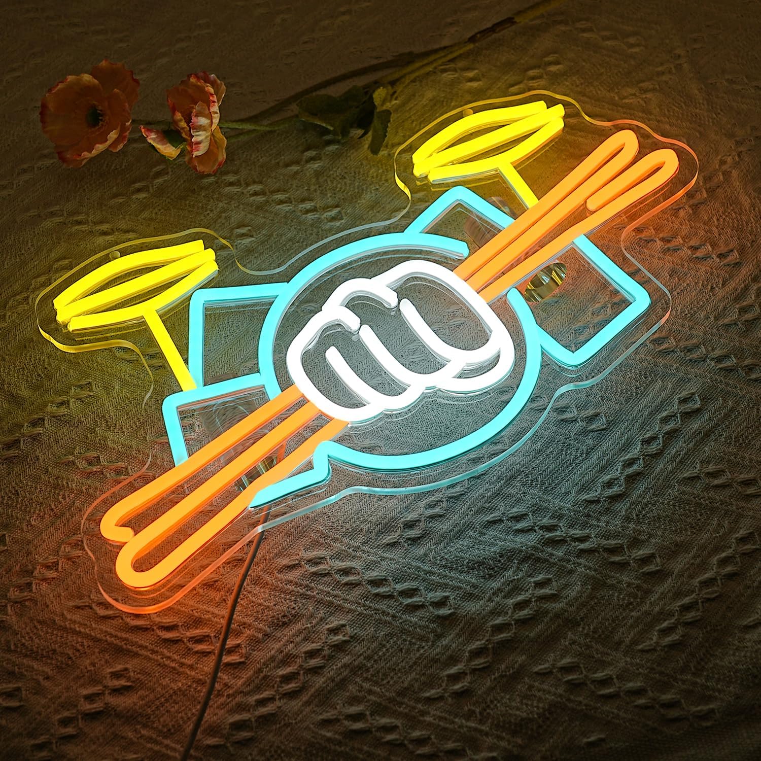 Drum Set Neon Sign USB Powered - Musical Instrument ____ ulasan dan harga