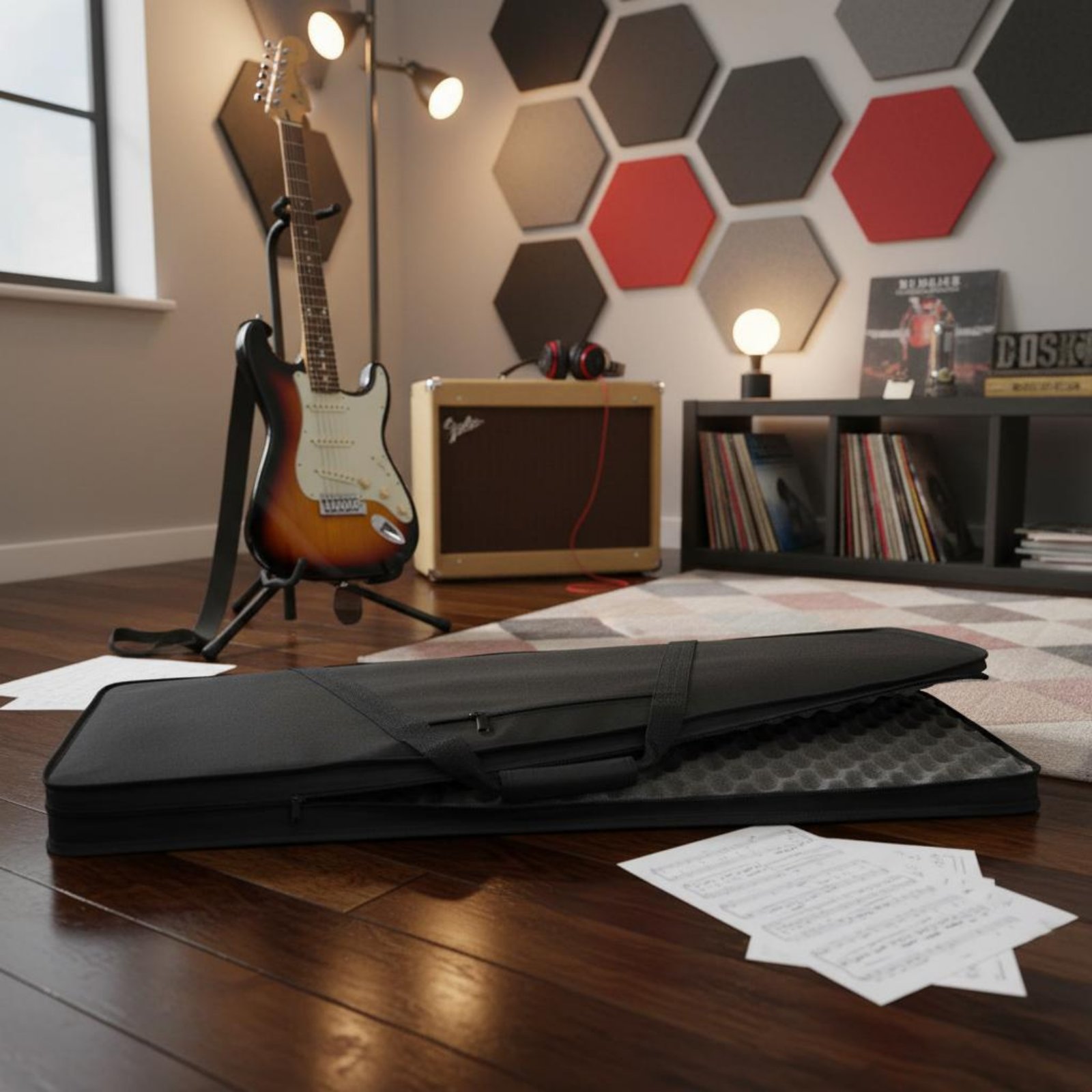 Lightweight Foam Guitar Case W - Musical Instrument ____ ulasan dan harga