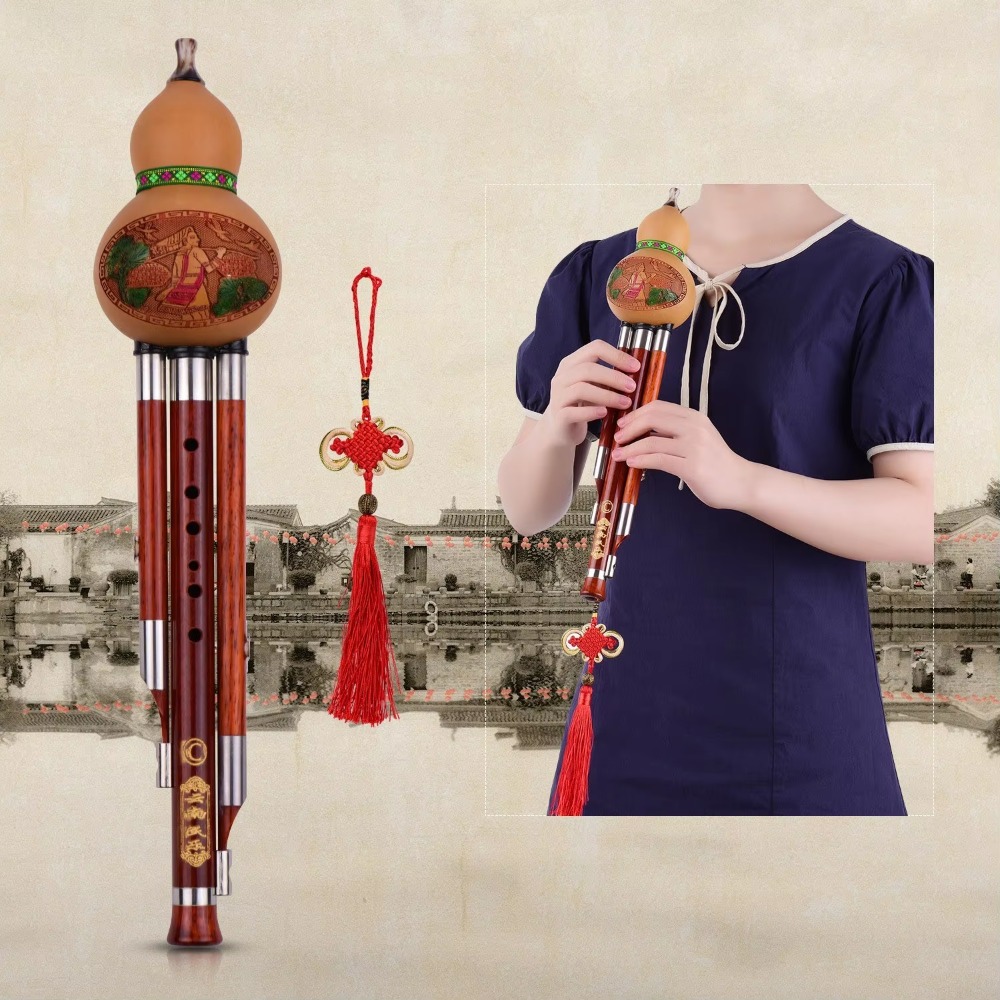 3-Tone C Key Hulusi Gourd Flut - Musical Instrument ____ ulasan dan harga