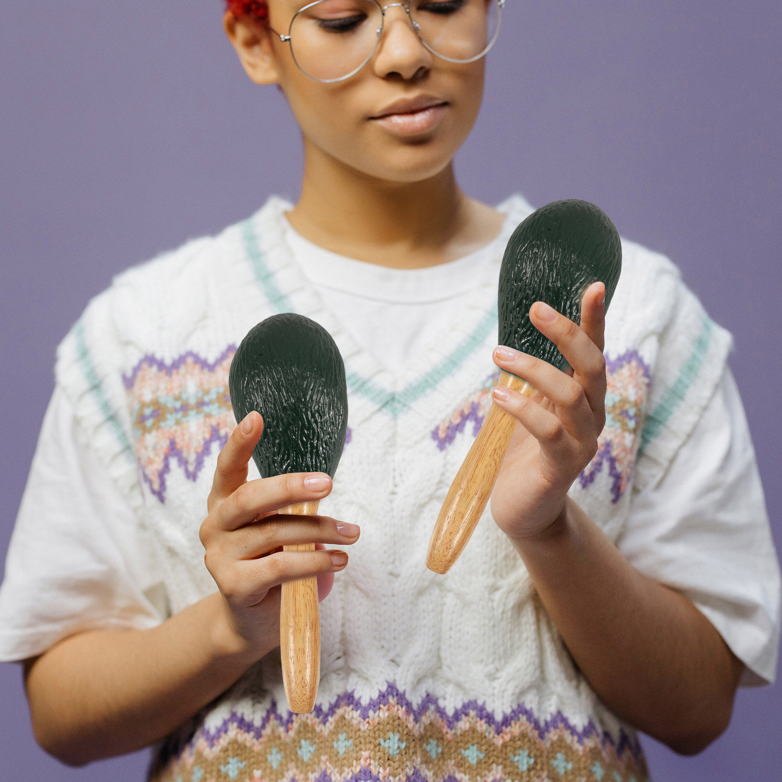 Fruit Shaker Maracas Avocado T - Musical Instrument Maraca ulasan dan harga
