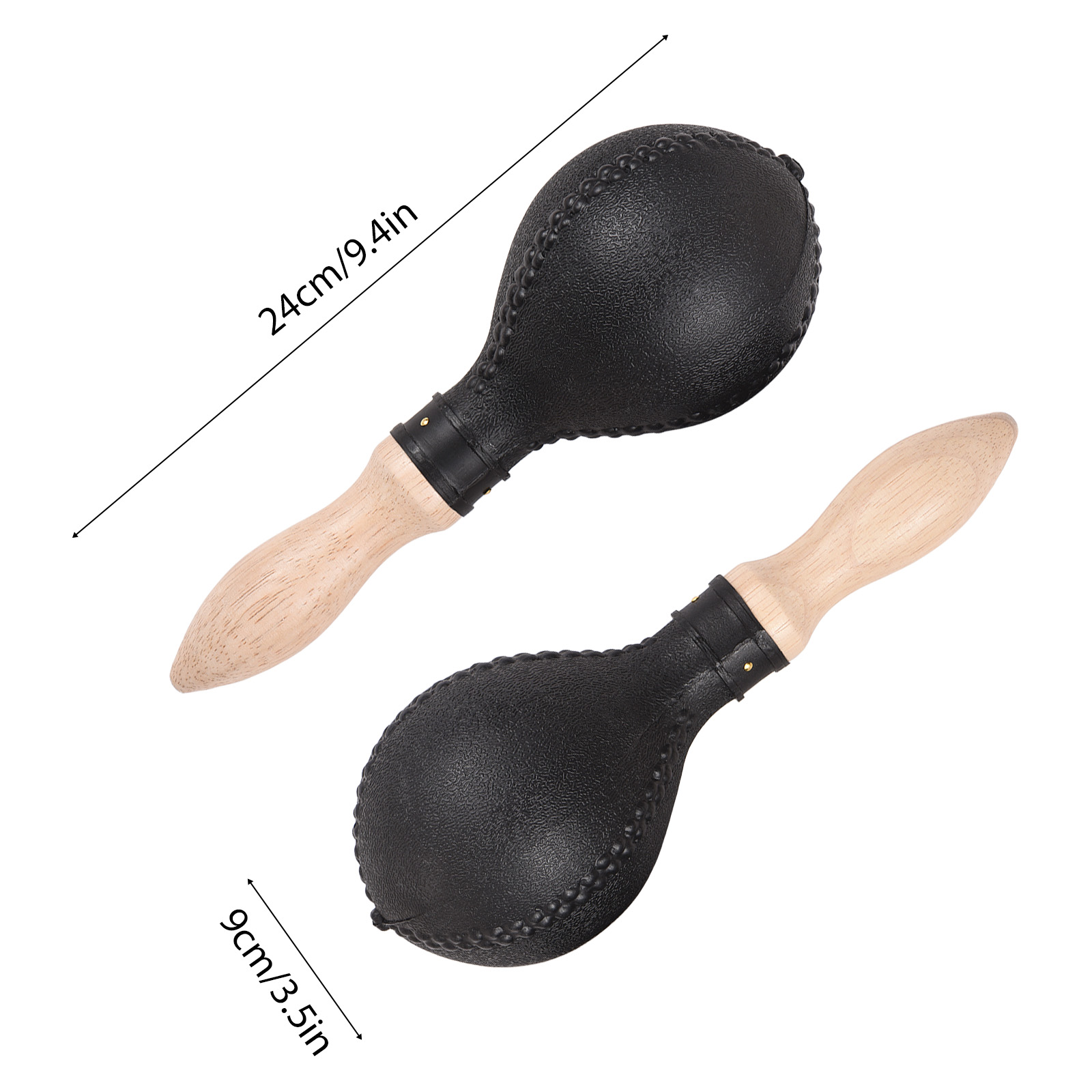1 Pair 25cm Black Maracas Sand - Musical Instrument Maraca ulasan dan harga