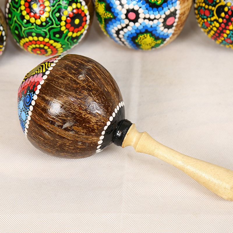 Painted Coconut Shell Maracas  - Musical Instrument Maraca ulasan dan harga