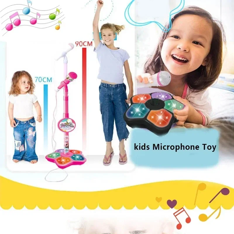 Kids Microphone with Stand Kar - Song With Musical Instrument ulasan dan harga