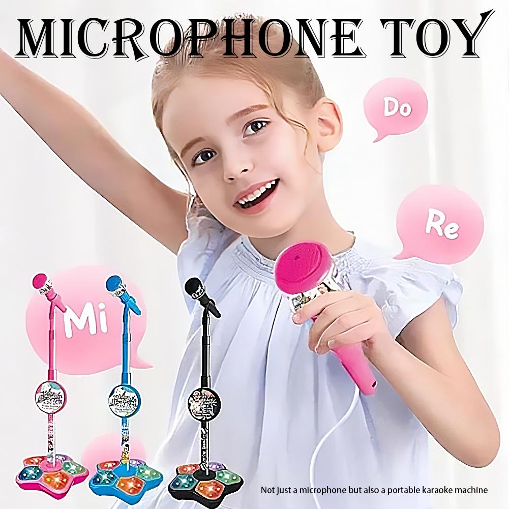 Kids Microphone with Stand Kar - Song With Musical Instrument ulasan dan harga