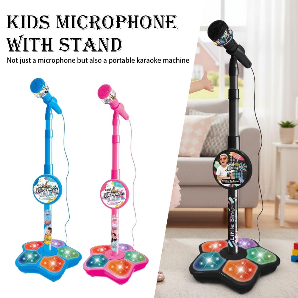 Kids Microphone with Stand Kar - Song With Musical Instrument ulasan dan harga